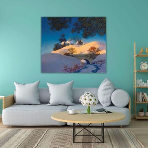 Winter Sunshine By Maxfield Parrish Ready to Hang Wall Art Landscape 1956 Quality Art Canvas Maxfield Parrish Poster Maxfield Parrish Canvas
