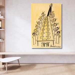 Madeline Ready for Bed By Ludwig Bemelmans Canvas Framed Art Quality Print, Madeline at the Zoo Poster,Ludwig Bemelmans Painting,Home Decor