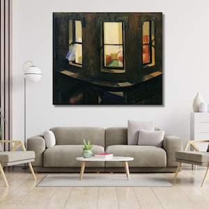 Night Windows von Edward Hopper POSTER, Edward Hopper Reproduktion Dekor Kunst, Edward Hopper Ausstellung Night Windows Kunstwerk Geschenk, fertig zum Aufhängen