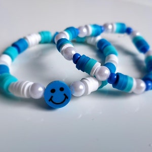 Handmade “Blue haven” Clay beaded bracelet