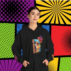 Chihuahua Mom Love Hoodie Gift, Comfy Colorful Cartoon Chihuahua Mom Hoody with Cute Paw & Love Wrist Decals, Chiwawa Mom Dog Present Idea,