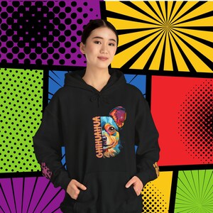 Chihuahua Love Hoodie Gift, Comfy Colorful Cartoon Chihuahua Hoody with Cute Paw & Love Wrist Decals, Chiwawa Dog Mom Present Idea