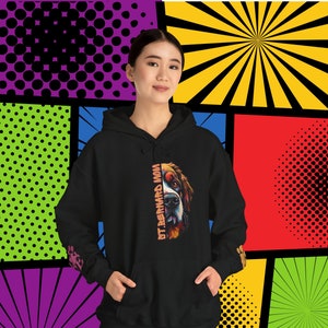 Sint Bernard moeder liefde popart hoodie, comfortabele kleurrijke cartoon Bernie hond hoody met schattige pols stickers, Sint Bernard hond moeder cadeau idee