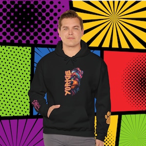 Sweat à capuche Yorkie Love PopArt, sweat à capuche confortable et coloré dessin animé Yorkshire Terrier avec de jolis stickers pour poignet, idée cadeau pour chien Yorkshire Terrier
