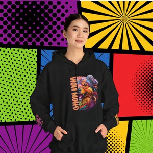 Chow Mom Love Hoodie Gift, Comfy Colorful Cartoon Chow Mom Hoody with Cute Paw & Love Wrist Decals, Chow Dog Mom Present Idea, Chow Mom
