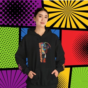 Windhund Mama Liebe PopArt Hoodie, Bequemer bunter Cartoon Grauer Hound Kapuzenpullover mit süßen Handgelenk Abziehbilder, Windhund Mutter Geschenkidee