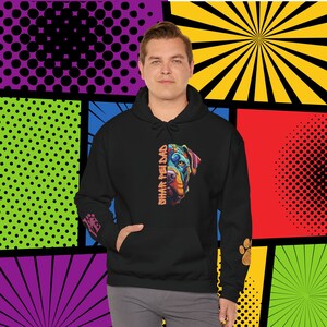 Shar Pei Papa Liebe Hoodie Geschenk, bequemer bunter Cartoon Shar-Pei Papa Kapuzenpullover mit niedlichen Handgelenk Abziehbilder, Shar Pei Hund Papa Geschenk Idee, Shar Pei Art