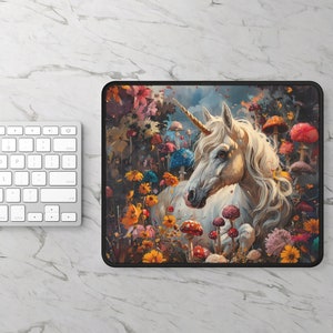 Psychedelic Unicorn Gaming Mousepad, Fun Unicorn Fantasy Art Computer Accessories, Custom Unicorn Fairy Fantasy Mouse Pad, Unicorn Art