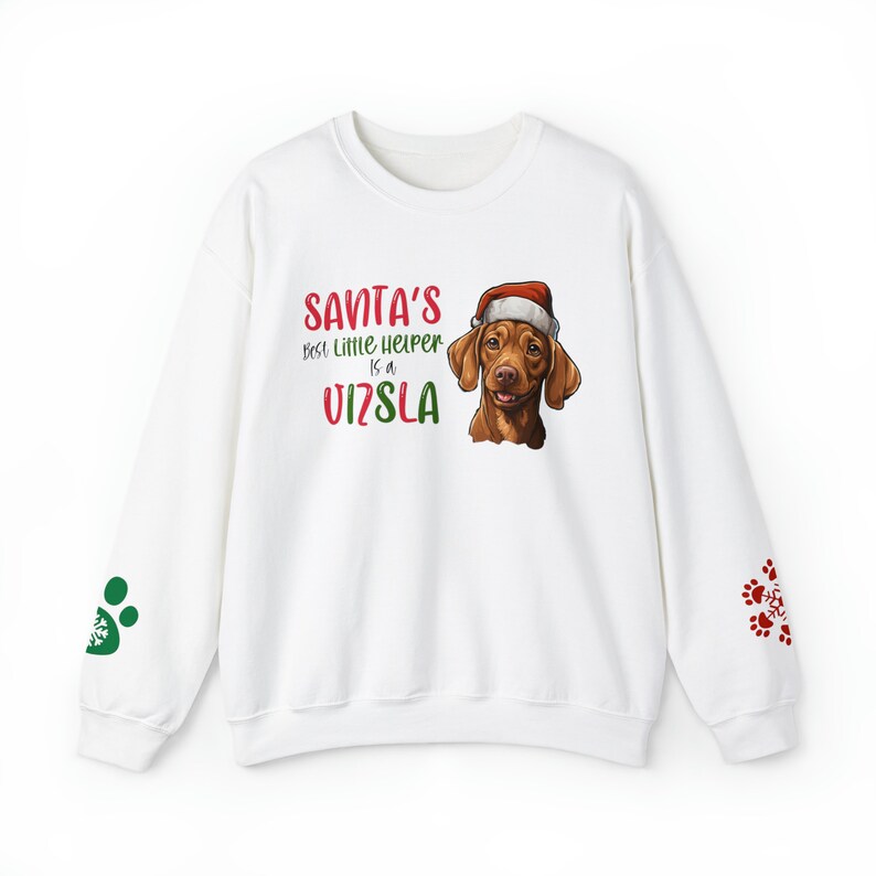 Santa's Best Little Help is a Vizsla Sweater, Adorable Vizsla Christmas