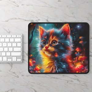 Tapis de souris de jeu psychédélique American Shorthair Fun Shorthair Art fantastique domestique Accessoires pour ordinateur Tapis de souris personnalisé fée Fantasy