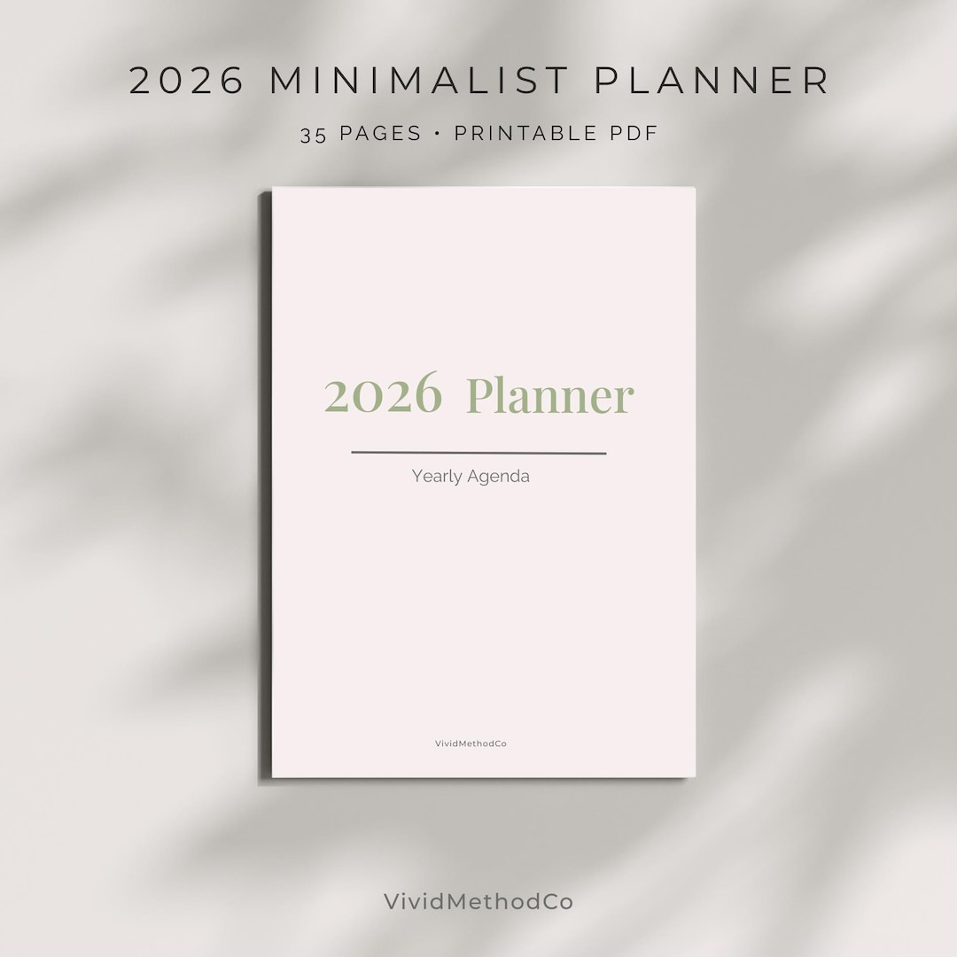 2026 Printable Planner | Minimalist Calendar | Blush Edition | Monthly ...