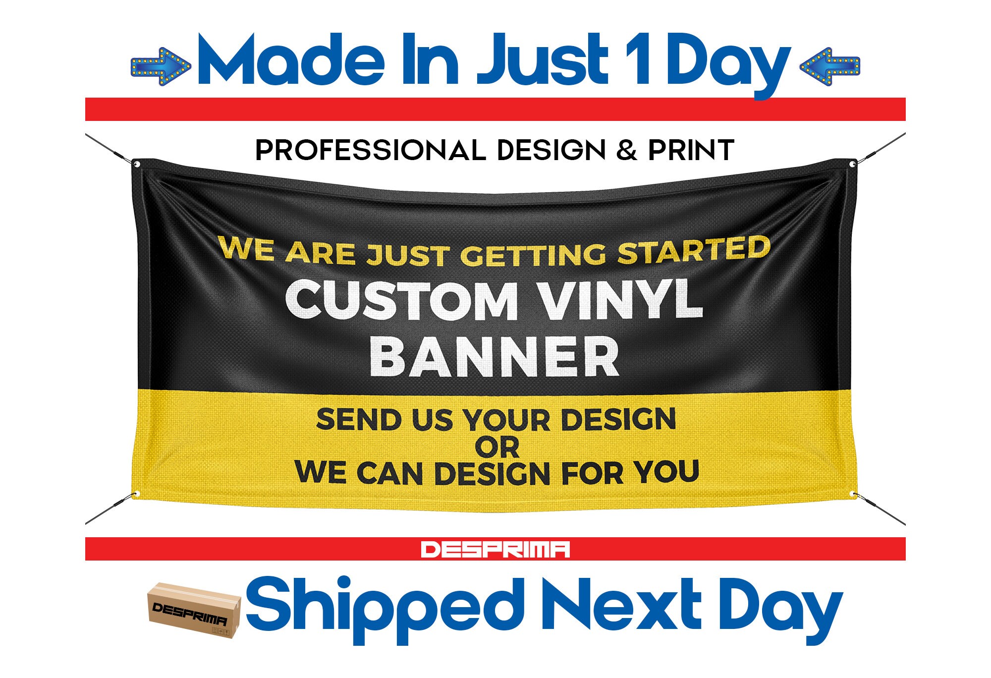 Custom Vinyl Banners Full Color Just 1 Day Production Next Day Shipping