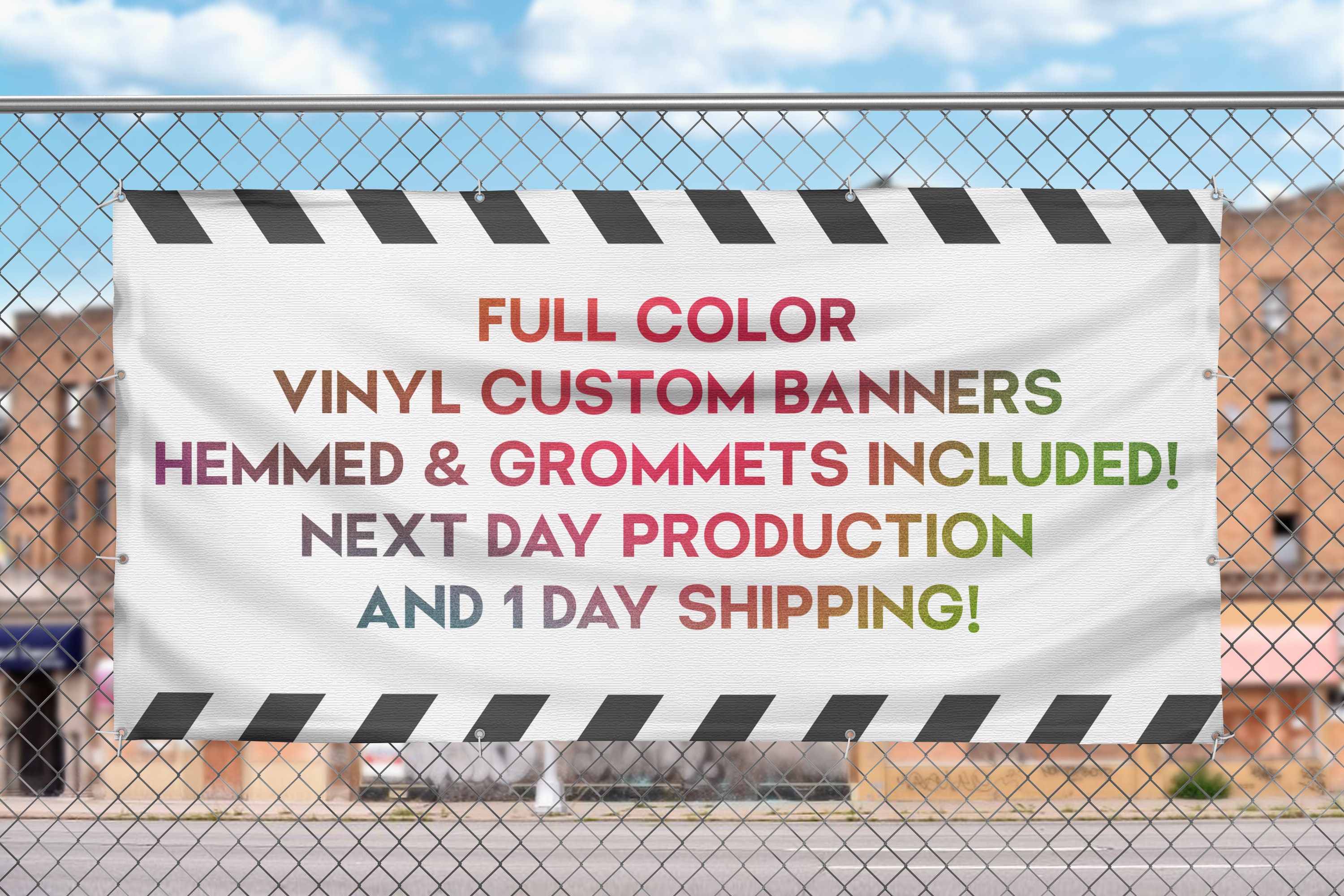 Custom Vinyl Banners Full Color Just 1 Day Production Next Day Shipping