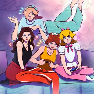 Mario Princesses Gaming (Peach, Daisy, Rosalina, Pauline) Digital Print Download