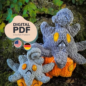 Crochet Pattern Vampiric Pumpkin Ghost - Amigurumi PDF (US terms + GER)
