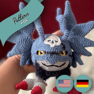 Digital Monster Schattenflügel/Fledermaus - Amigurumi - Häkelanleitung/PDF (US terms + GER)