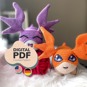 Crochet Pattern: Winged Creature Pata - Digital Monster Amigurumi (PDF US Terms + German)