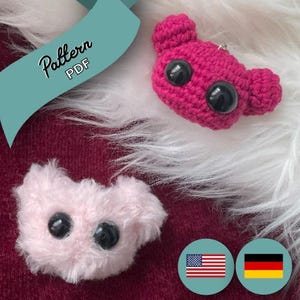 Mini Digital Monster Keychain - Amigurumi Crochet Pattern PDF (US Terms + GER)