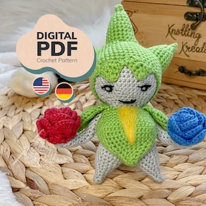 Crochet Pattern - Plantcreature Rose – Amigurumi Roses Plant Pattern /PDF [US Terms/GER]
