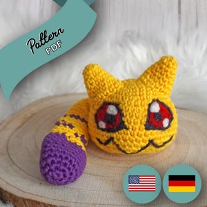 Digital Monster Baby - Amigurumi - Crochet Pattern Nyaro /PDF // Häkelanleitung Nyaro [US Terms/GER]