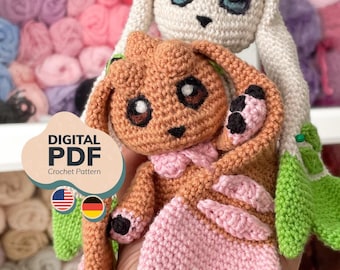 かぎ針編みパターン - ロップモン・テリアモン風うさぎのあみぐるみPDFパターン（米国式＋ドイツ語式）
