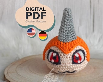 Digital Monster Baby - Amigurumi - Crochet Pattern Tsuno /PDF // Häkelanleitung Tsuno [US Terms/GER]