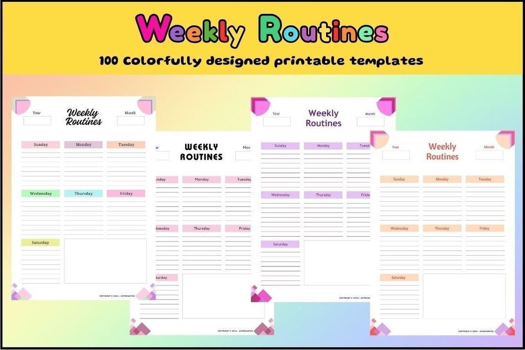 Weekly-monthly Routines | Weekly-monthly Schedules Template Bundle: 100 ...