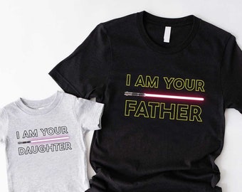 Father and Daughter Star Wars Lightsabers Tee, I Am Your Father Shirt, Dad and Daughter Matching Star Wars, Fathers Day Disneyland Trip Gift