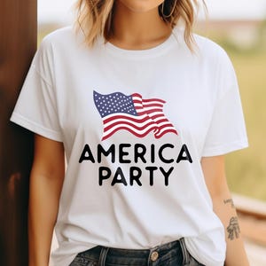 America Party Shirt, 4th of July T-Shirt, Patriotic USA Tee, Independence Day Shirt, American Flag Shirt, Red White and Blue, Summer BBQ Tee