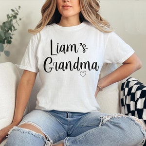 Comfort Colors® Personalized Grandma T-Shirt,New Grandma Tee, Grandma Reveal Gifts, Christmas Grandma Gift, Grandma Shirt with Grandkid Name