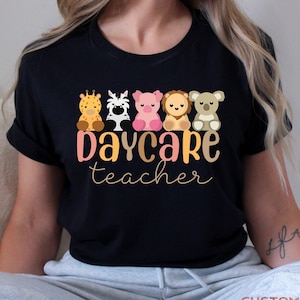 Daycare Teacher Animals T-shirt, Daycare Teacher Gift,Cute Animals Daycare Teacher Tee,Back to School Gift,Daycare Crew,Teacher Appreciation