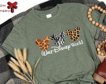Disney Animal Kingdom Shirts,Leopard Cheetah Mickey Shirt,Disneyland Gift for Her, Walt Disneyworld Family Tshirt, Womens Disney Trip Outfit