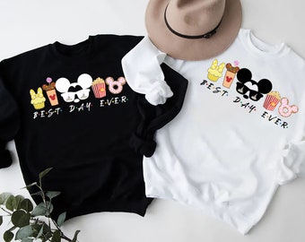Best Day Ever Sweatshirt, Mickey and Snacks Sweatshirt, Disney Sweatshirt, Disney Matching Sweatshirt, Disney Vacation Sweatshirt