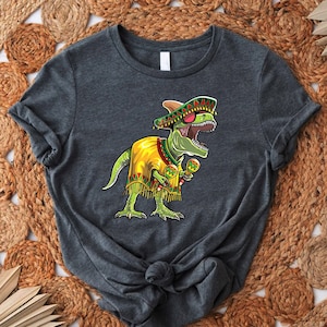 T-Rex Dinosaur with Sombrero and Maracas,Cinco De Mayo Gift, Funny Mexican Dinosaur Kids Shirt, Tacosaurus, Mexican Fiesta Toddler Boy Shirt