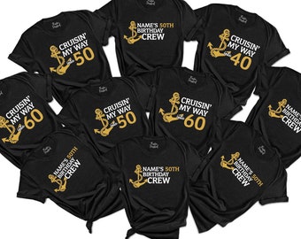Personalized Birthday Cruise Squad Shirt, Customizable Name and Age Birthday Cruise Shirt, Family Birthday Cruise Shirt,  Cruise Shirt
