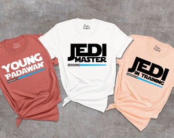 Jedi Master and Jedi in Training Shirts,Jedi Master Young Padawan Shirts,Matching Dad and Son Shirt,Daddy Daughter Shirts,Jedi Padawan Baby