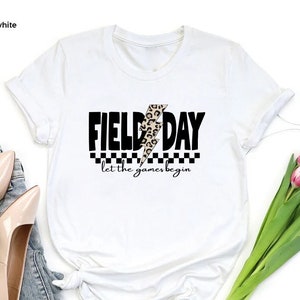 Field Day Leopard Shirt,Women Teacher Field Day Trip Shirt,Field Day 2025 Gift,End of Year Teacher Tee,School Fun Day Outfit,Let Games Begin