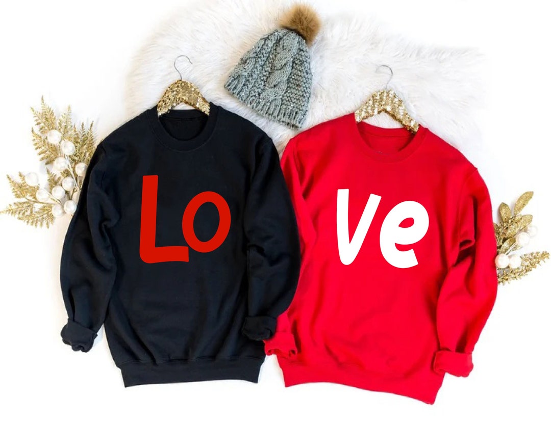 LO VE Couples Sweatshirts, Outfit for Couples, Love Matching Couples ...