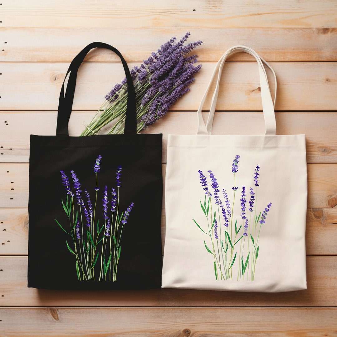 Floral Lavender Print Pattern Leather Tote Bag main image 0
