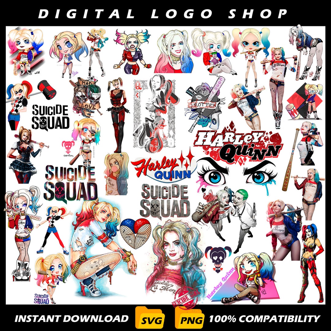 Harley Quinn Svg Bundle, Svg Bundles, Digital Vector File, Svg Designs ...