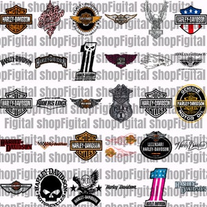  Lot de Deux Stickers latéraux Harley Davidson