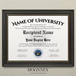 University Diploma, College Diploma, College Degree Template, Editable on Canva, Printable Certificate With Seal Digital Download