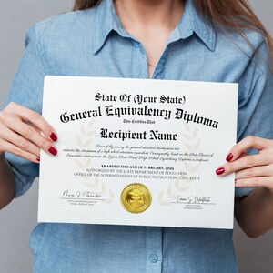 Custom Diploma, Editable diploma, Ged diploma, High School, Ged certificate, Printable Certificated With Gold Seal Digital Download