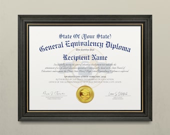 Custom Diploma, Editable diploma, Ged diploma, High School, Ged certificate, Printable Certificated With Gold Seal Digital Download