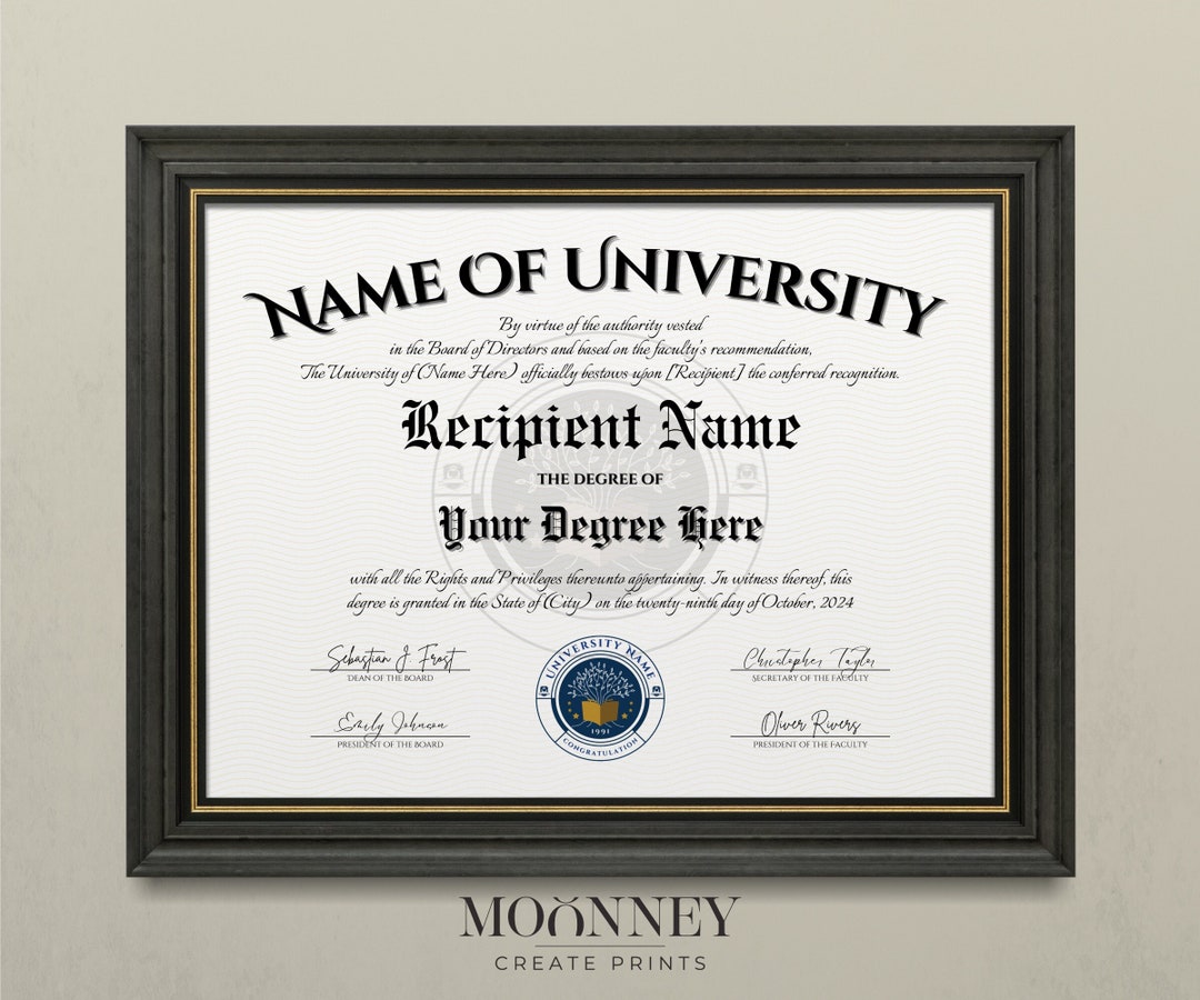 University Diploma, College Diploma, College Degree Template, Editable