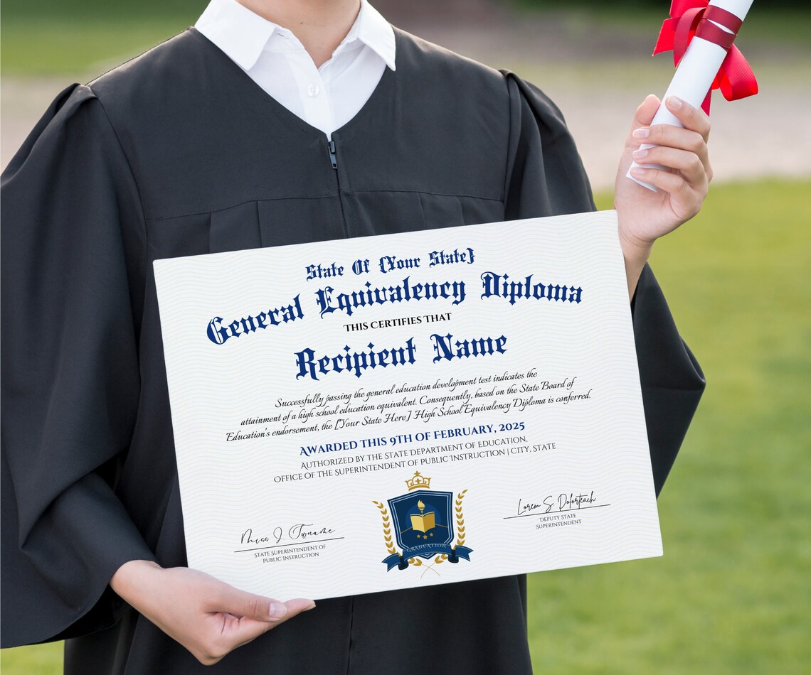 Ged Diploma, Custom Diploma, Editable Diploma, High School, Ged ...