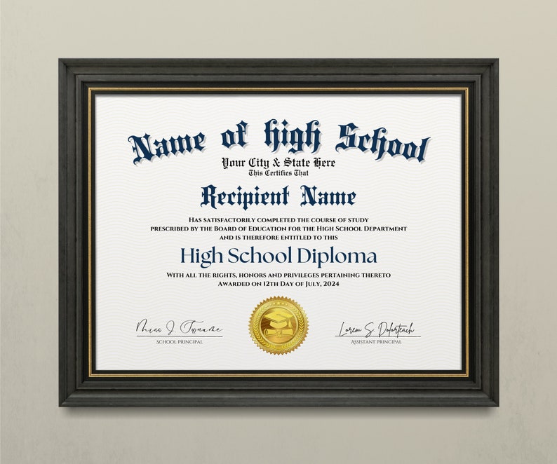 Home School Diploma, High School Diploma, Editable Template on Canva ...