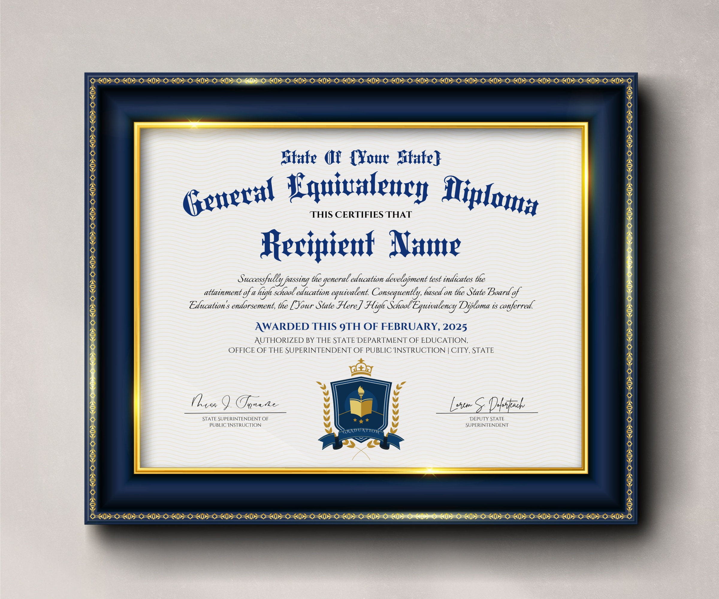 Ged Diploma, Custom Diploma, Editable Diploma, High School, Ged ...