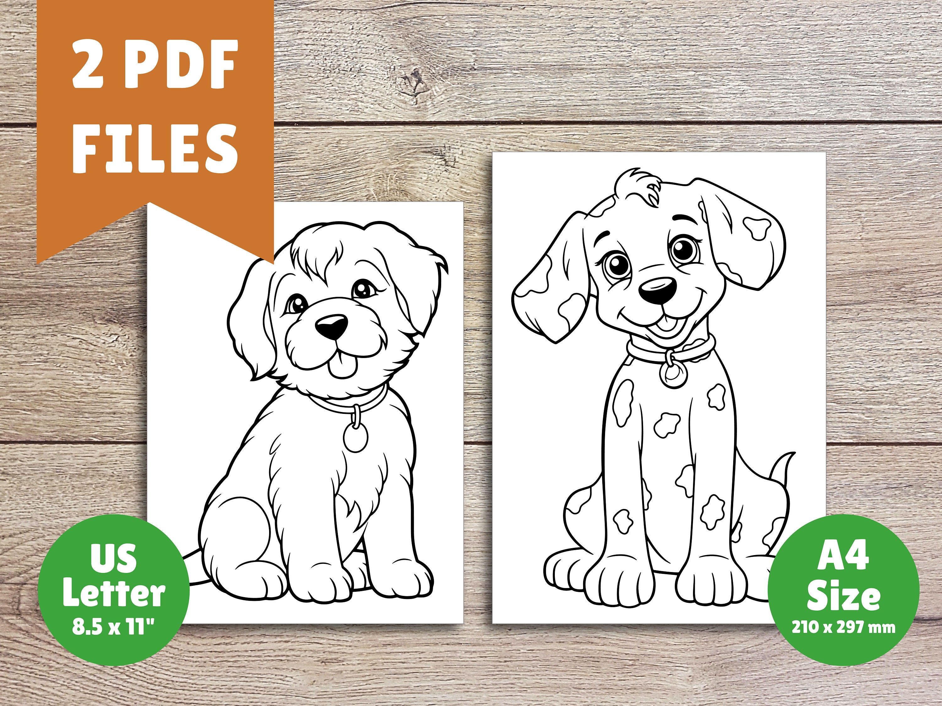 Easy Dog Coloring Pages for Kids Toddlers Preschoolers Toddlers Coloring Book Simple Coloring ...