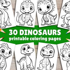 30 coloriages de dinosaures faciles à imprimer pour les tout-petits